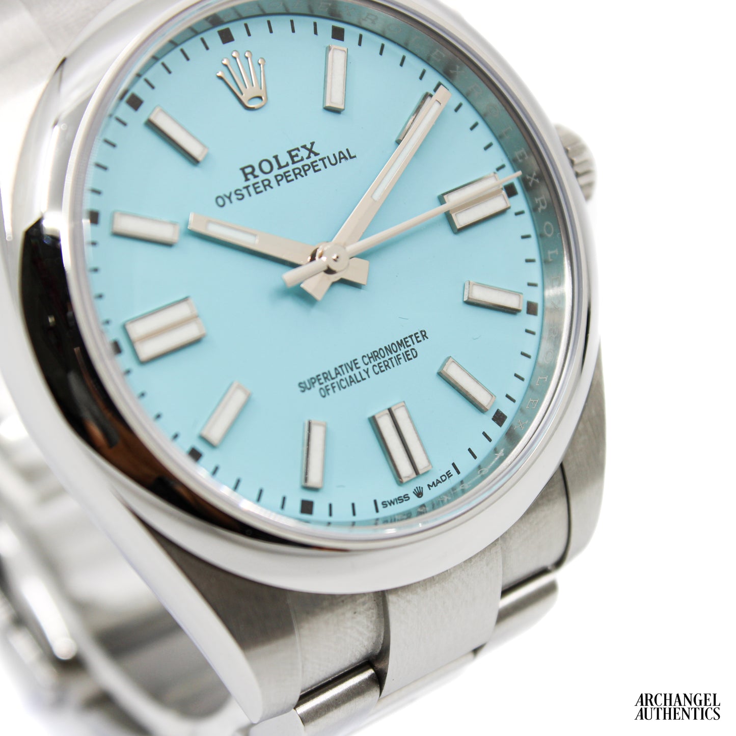Rolex Oyster Perpetual 41 | AM Custom Turquoise Dial | Ref. 123400