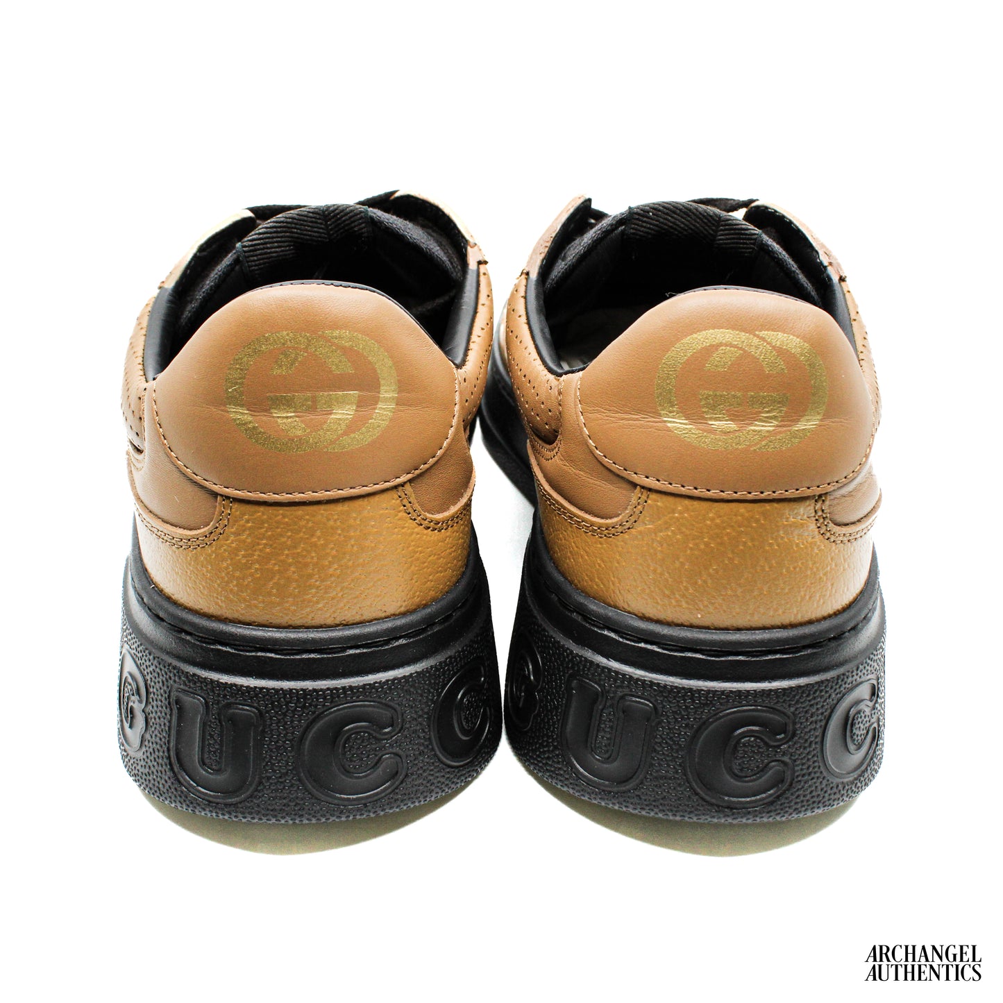 Gucci Lace Up Sneaker GG Embossed Camel