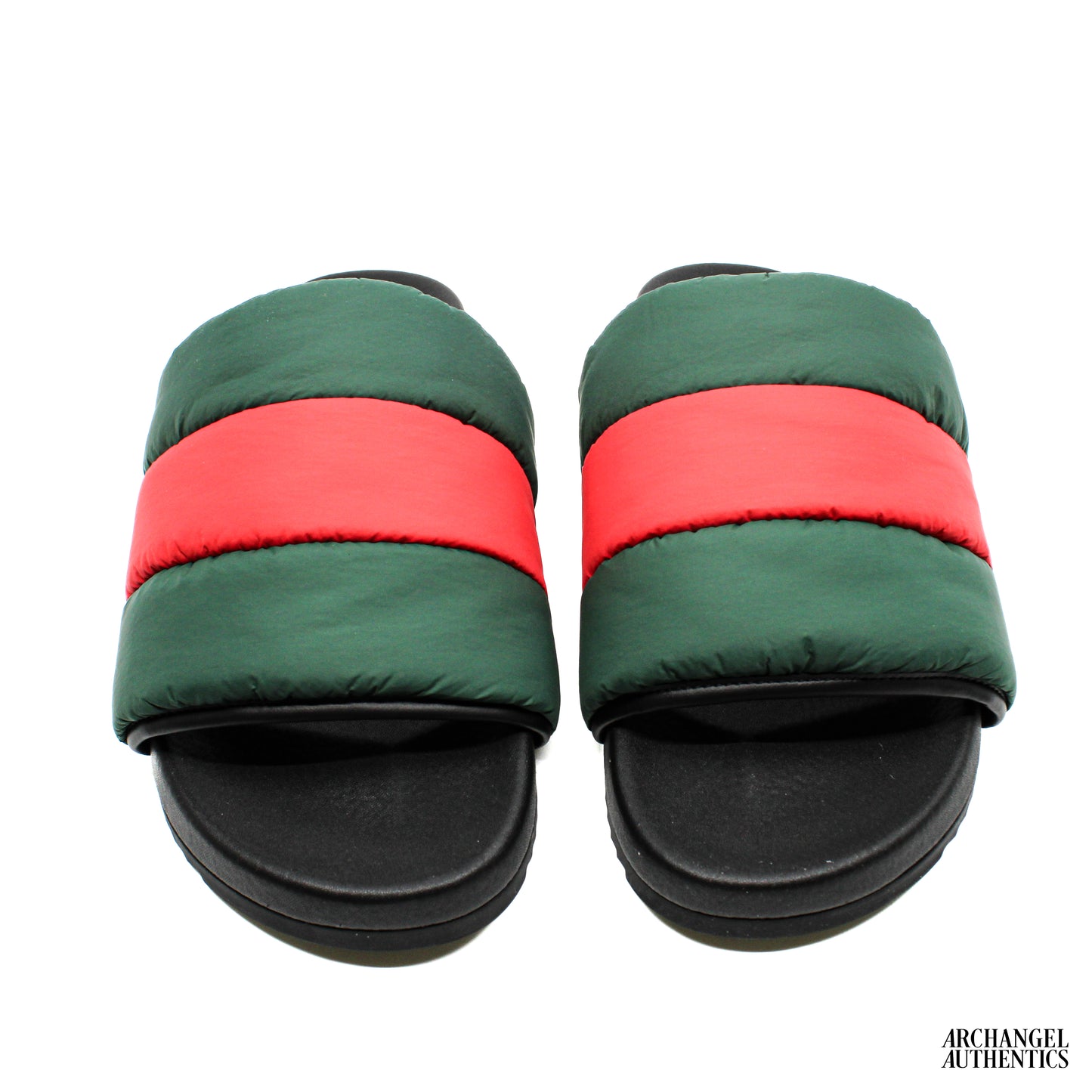Gucci Padded Web Slide Green Red