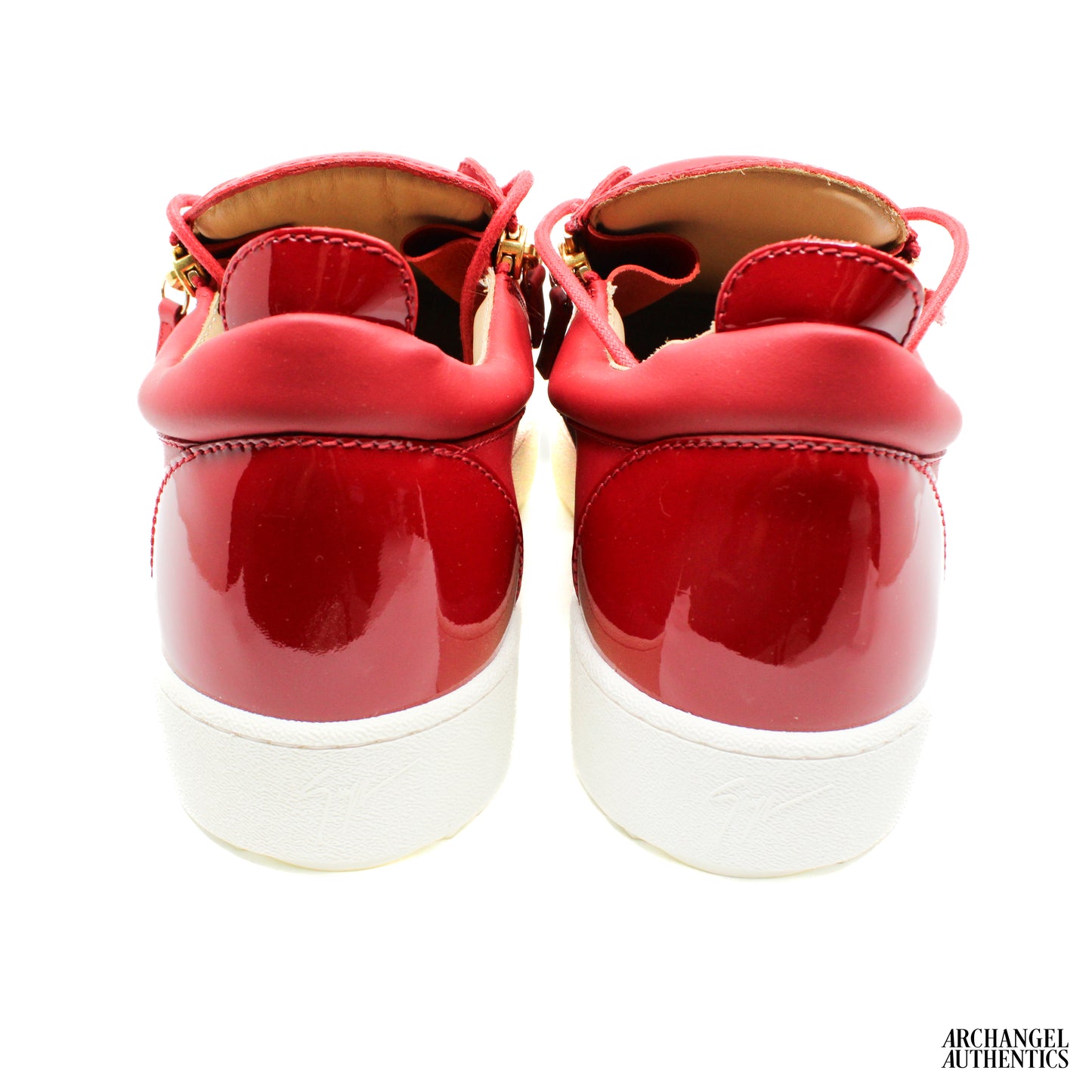 Giuseppe Zanotti Two-Tone Leather Low-Top Platform Sneakers Red