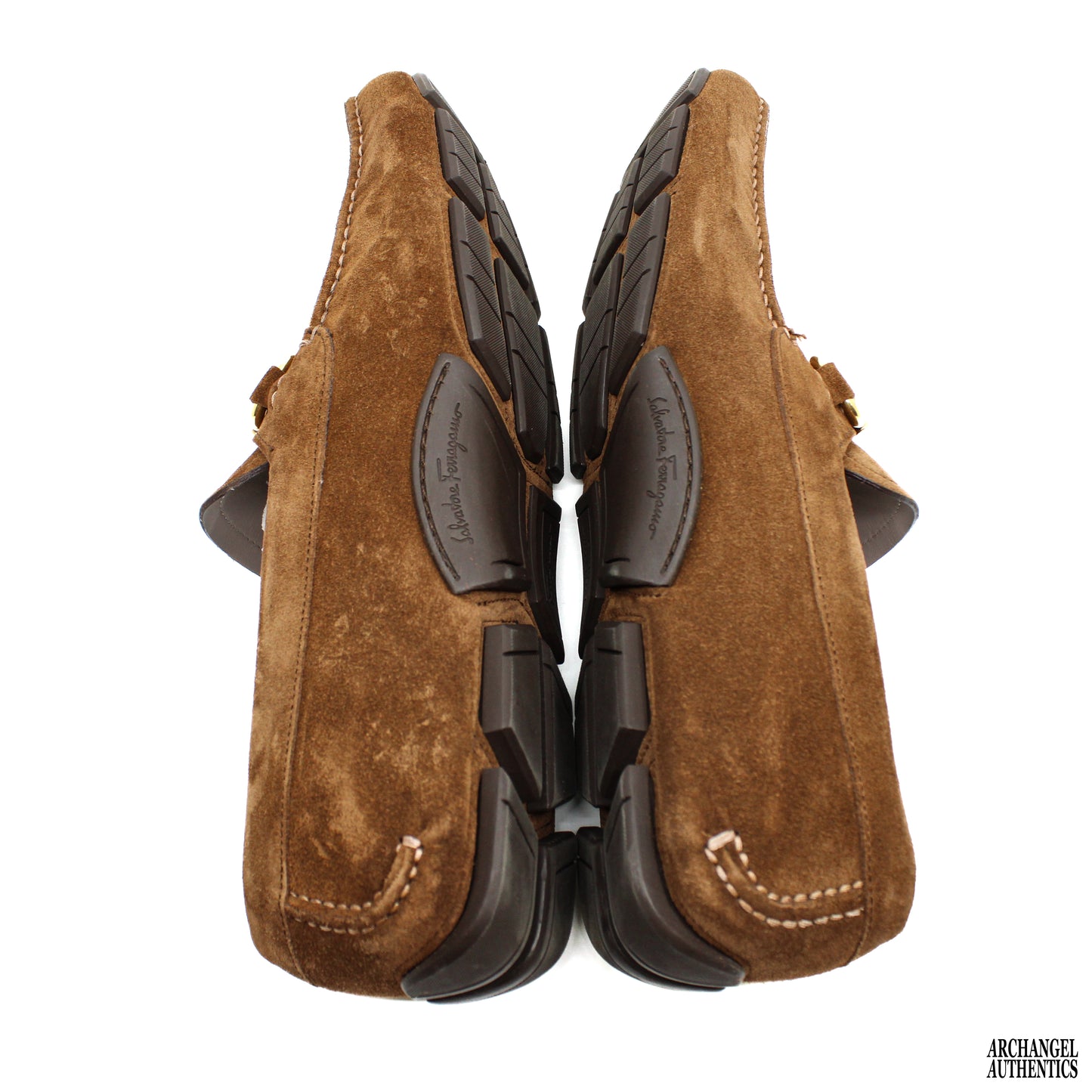Salvatore Ferragamo Parigi Suede Drivers Brown Retail $795