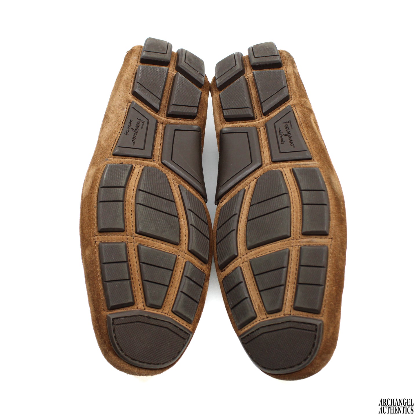 Salvatore Ferragamo Parigi Suede Drivers Brown Retail $795