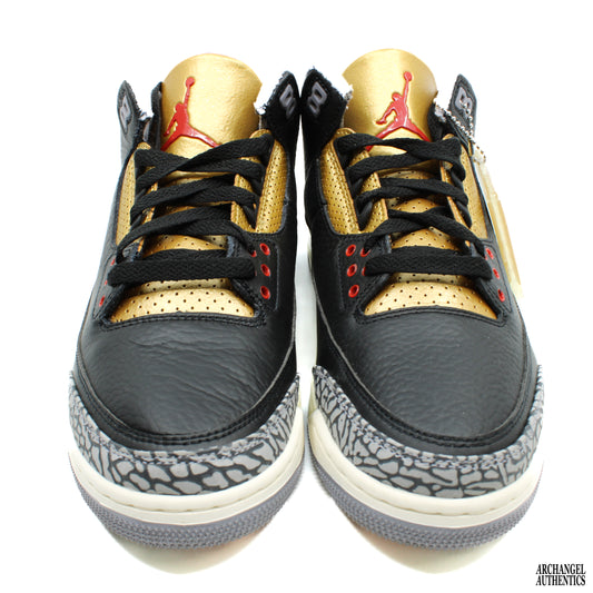 Jordan 3 Retro Black Cement Gold (Mujer)
