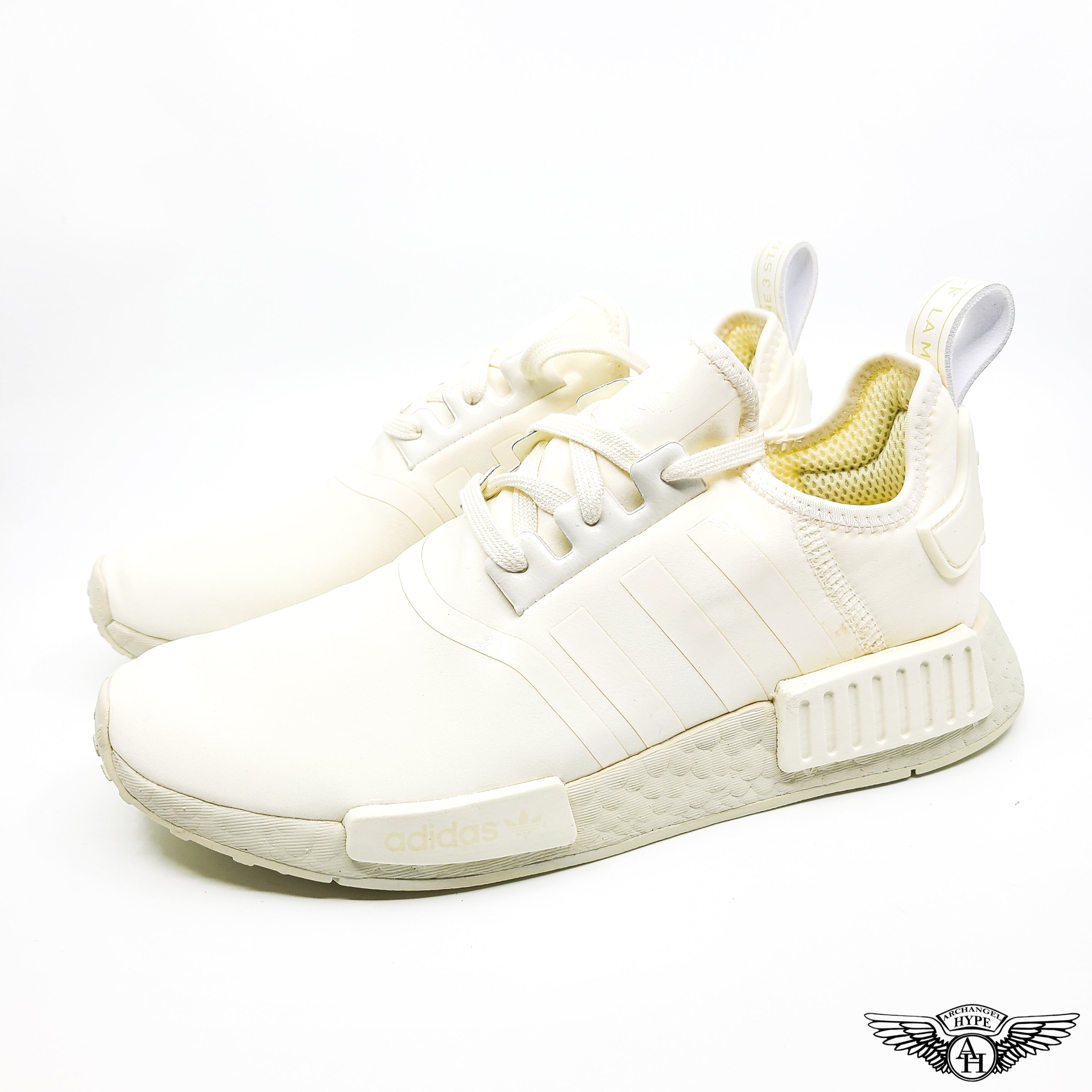 Adidas nmd r1 white shop and gold