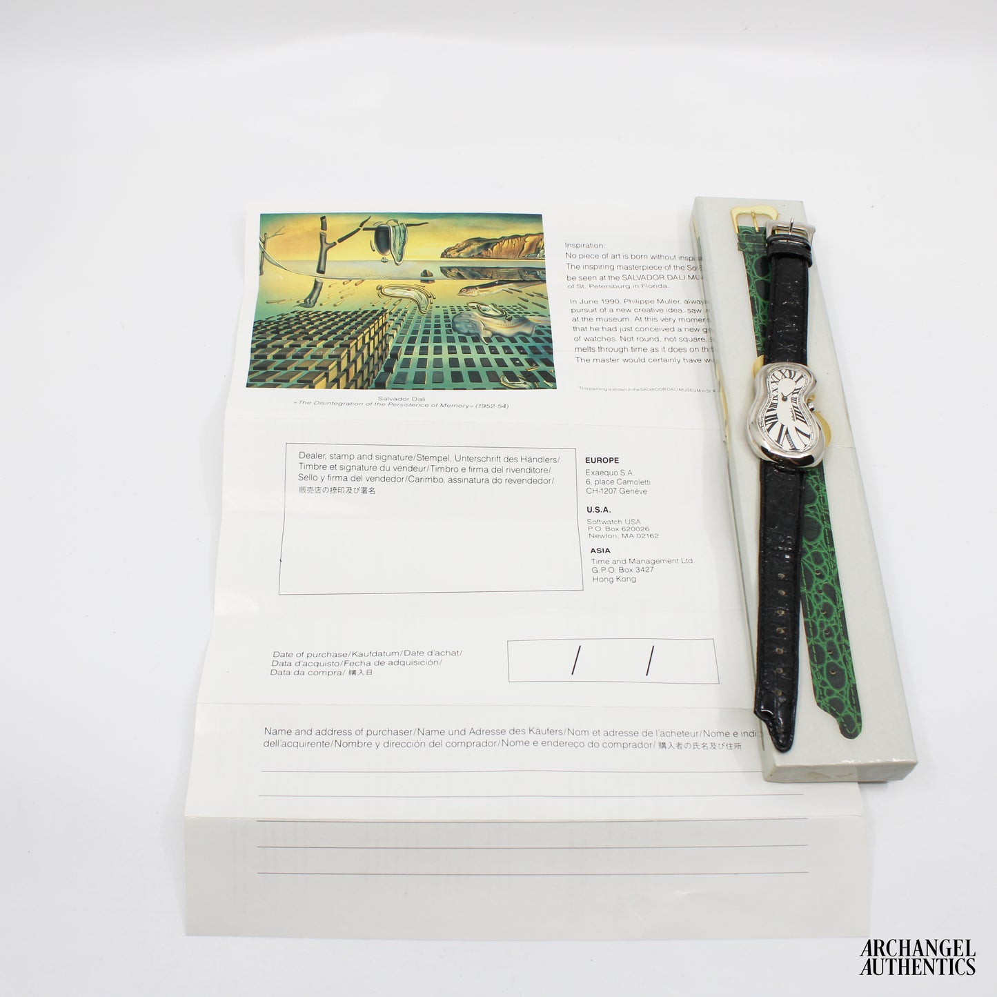 Salvador Dali Exaequo Melting Watch | Gen 2 | c. 1990s Original Box & Papers