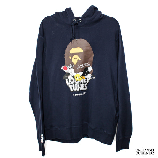 Bape x Looney Tunes Ape Head Pullover Hoodie Navy