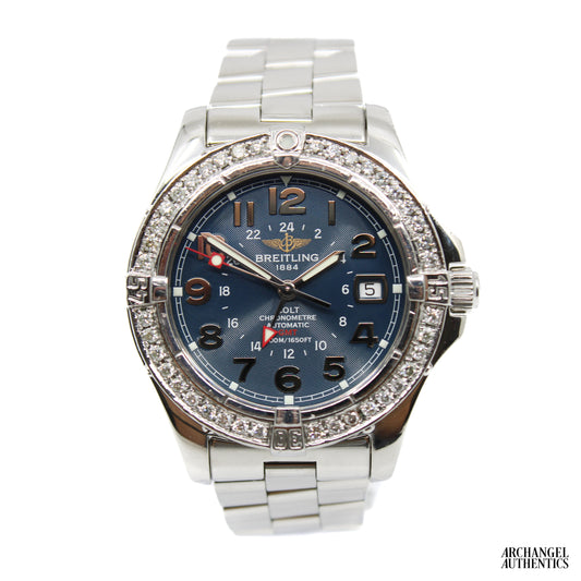 Breitling Colt GMT Automatic | Blue Dial | Ref. A32350 | 40mm | Custom Diamond Bezel