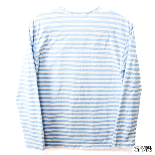 COMME DES GARCONS PLAY Pastel Blue Striped Long Sleeve T-Shirt