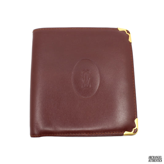 Cartier Must Line Burgundy Leather Wallet