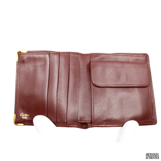 Cartier Must Line Burgundy Leather Wallet