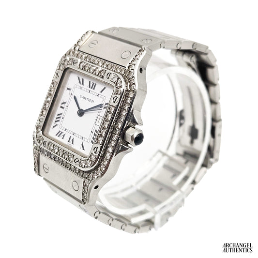 Cartier Santos Carree Stainless Steel | Ref. 2960 | Automatic | 29x41mm | Custom Diamonds