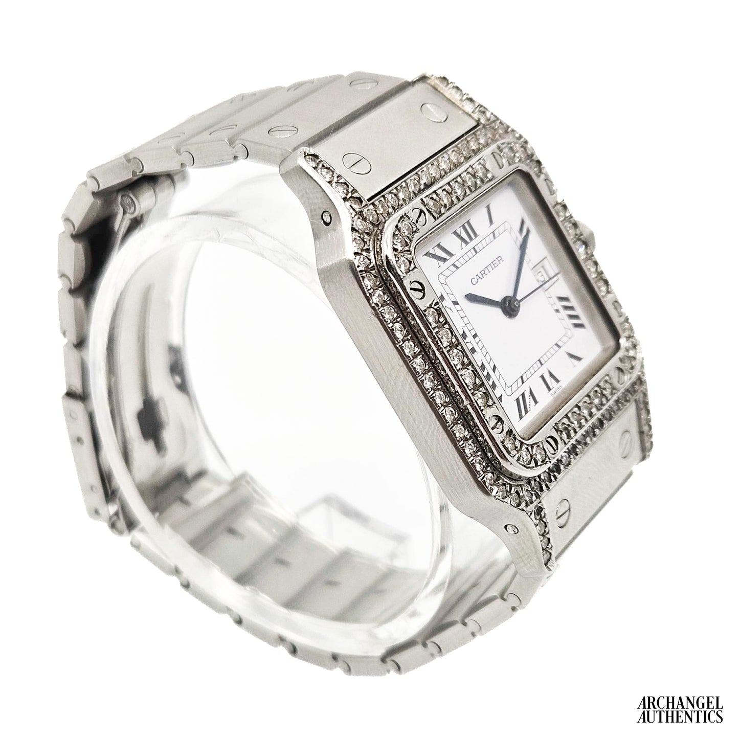 Cartier Santos Carree Stainless Steel | Ref. 2960 | Automatic | 29x41mm | Custom Diamonds
