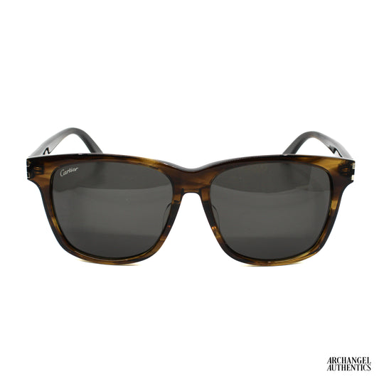 Cartier Square Sunglasses Havana/Havana/Grey (CT0131SA-30003117-004)