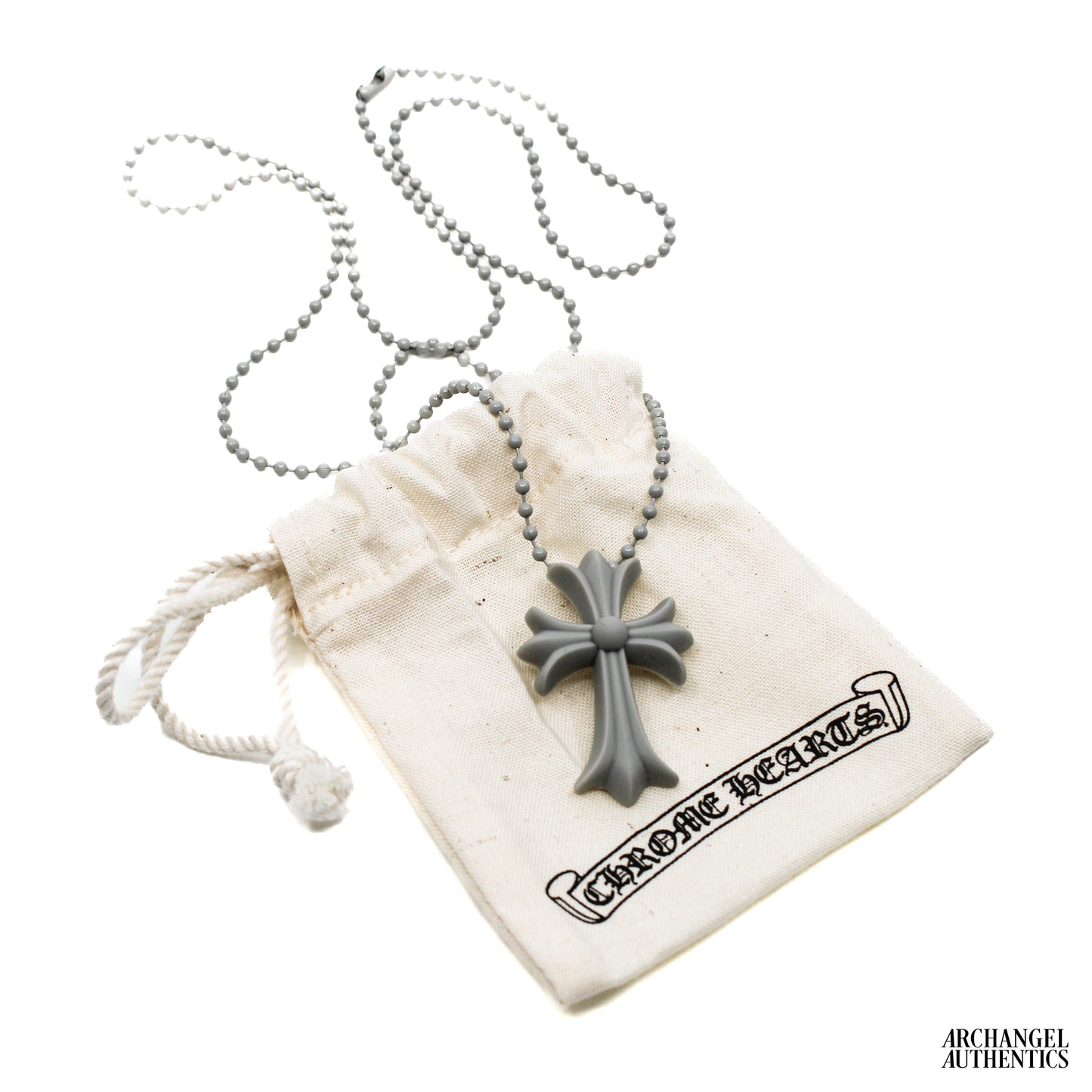 Chrome Hearts CH Cross Silicone Necklace Grey