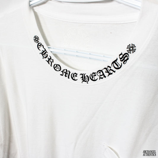 Chrome Hearts Neck Logo LS Tee White