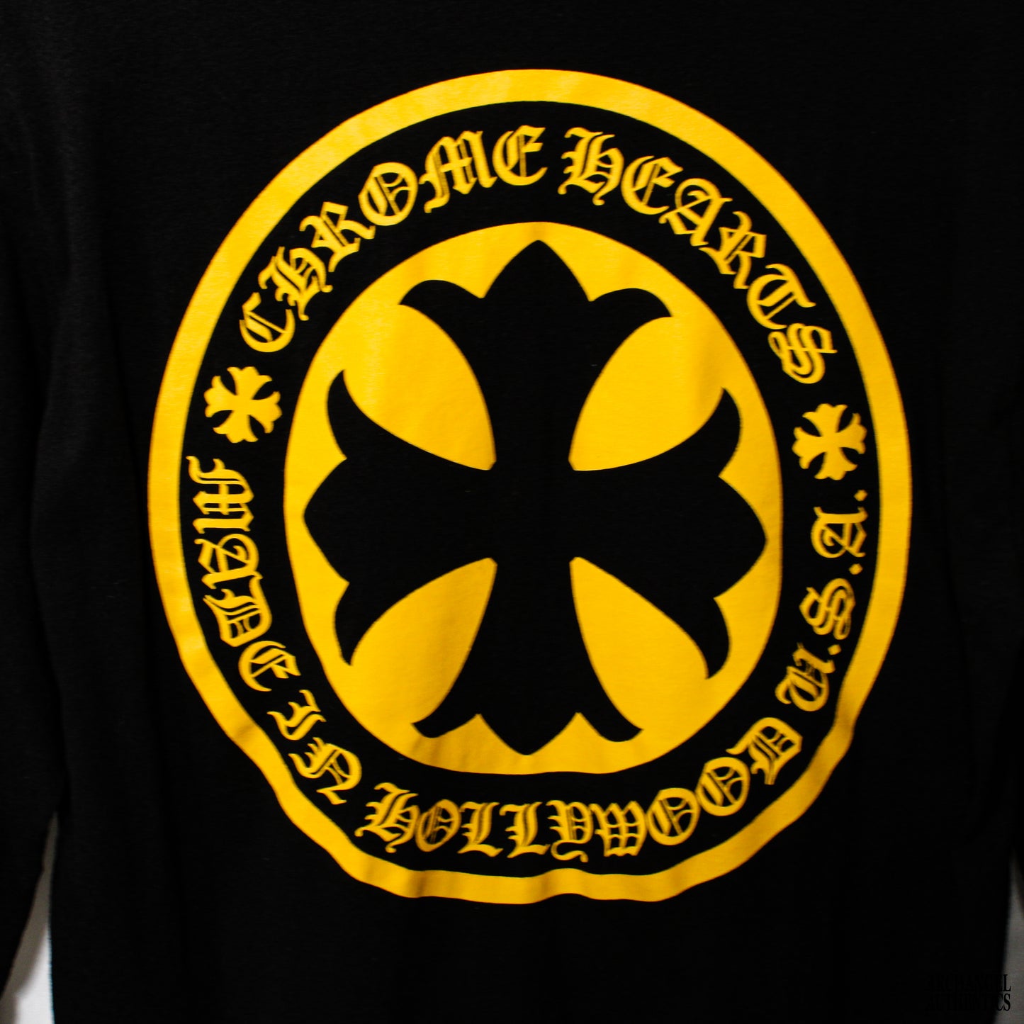 Camiseta manga larga Chrome Hearts Plus Cross Shield Logo negro