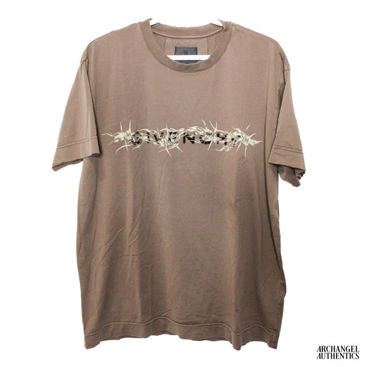 Givenchy Barbed Wire Vintage Oversized T-Shirt Brown