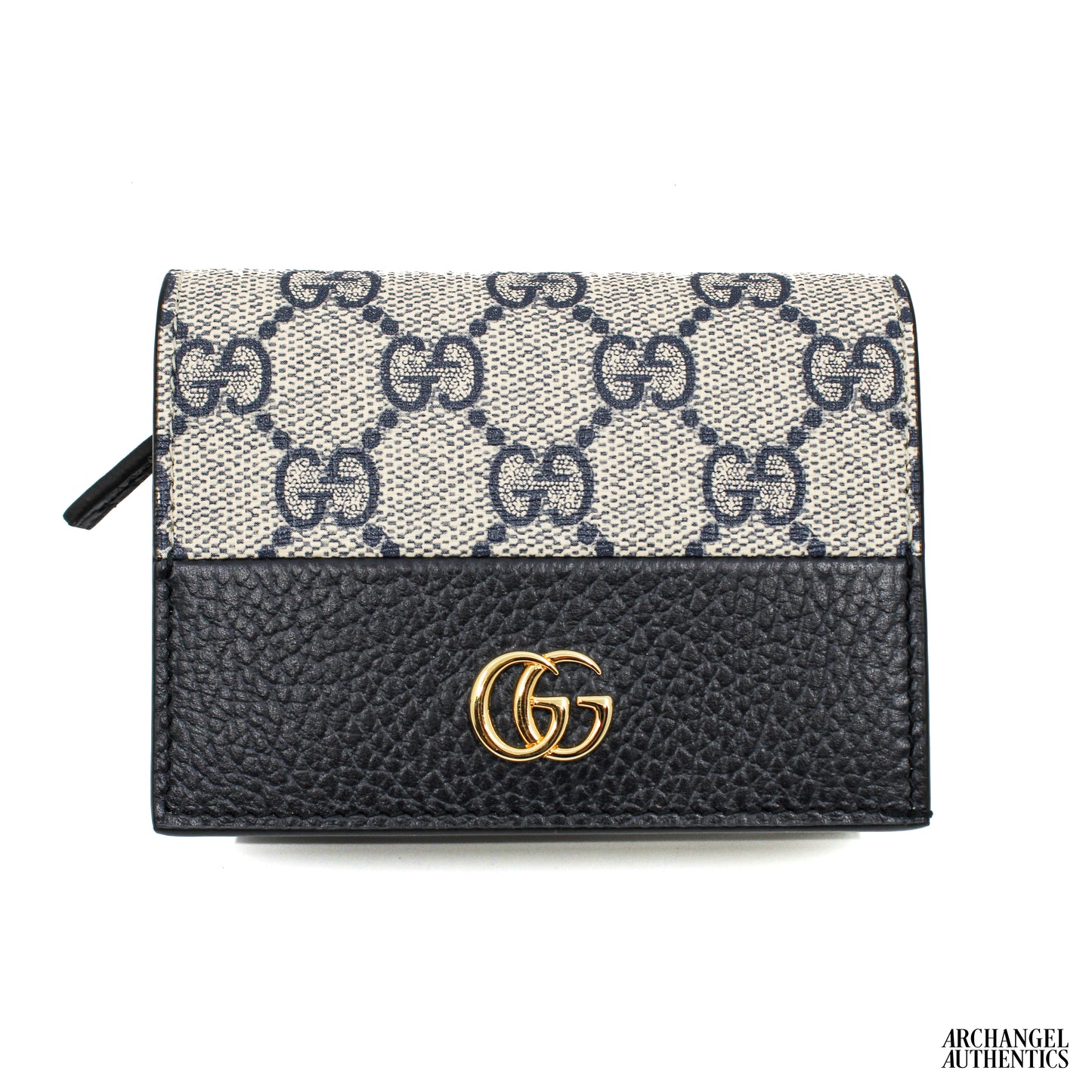 Gucci Bi-color GG Marmont small wallet Blue/Grey | 658610 17WAG 4041
