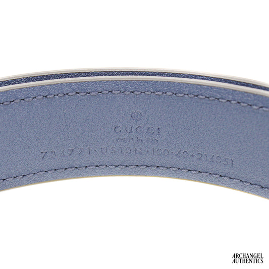 Gucci Blondie Interlocking G Belt Leather Blue Agata | 734771 US10N 4157