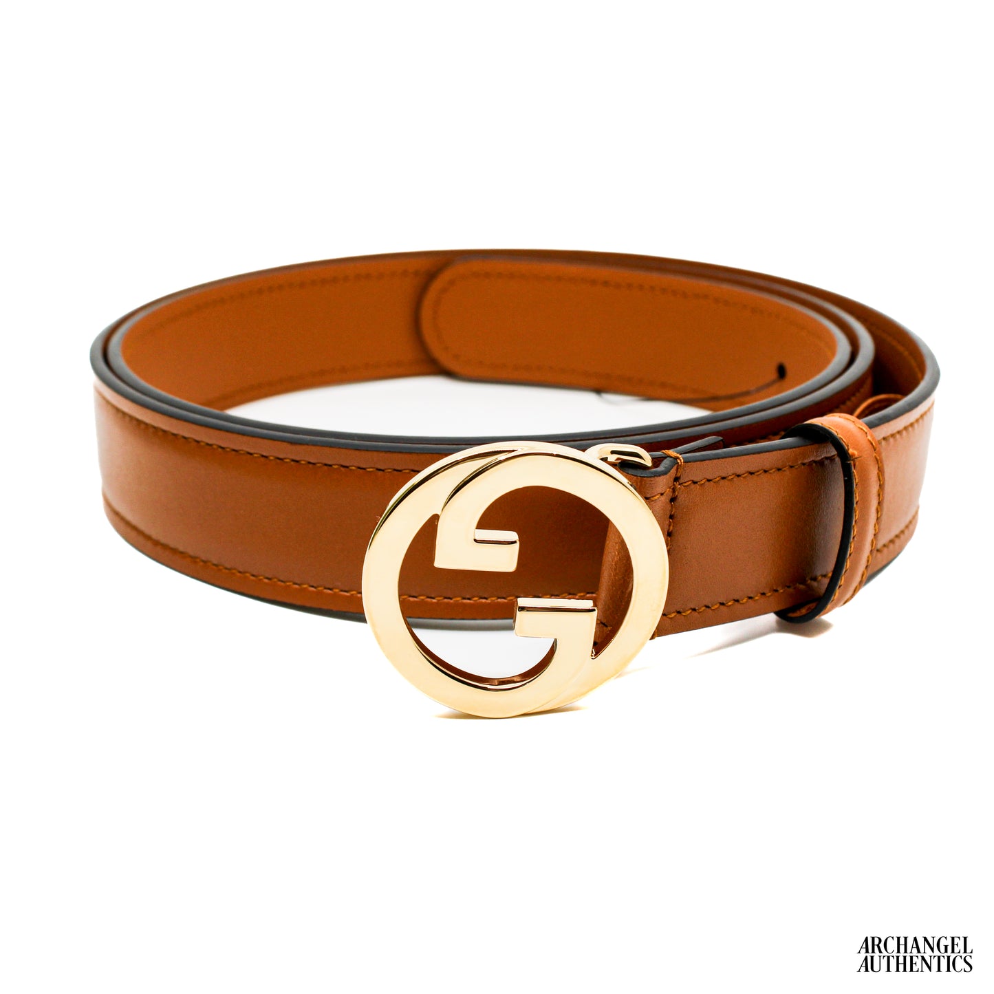 Gucci Blondie Interlocking G Belt Leather Cognac/Tan | 690557 US10G 8351