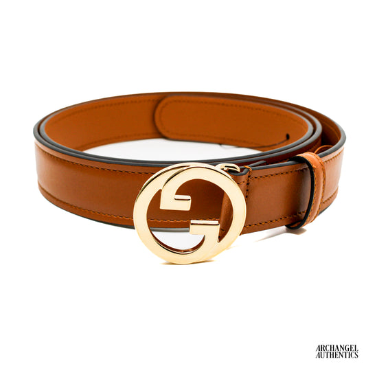 Gucci Blondie Interlocking G Belt Leather Cognac/Tan | 690557 US10G 8351