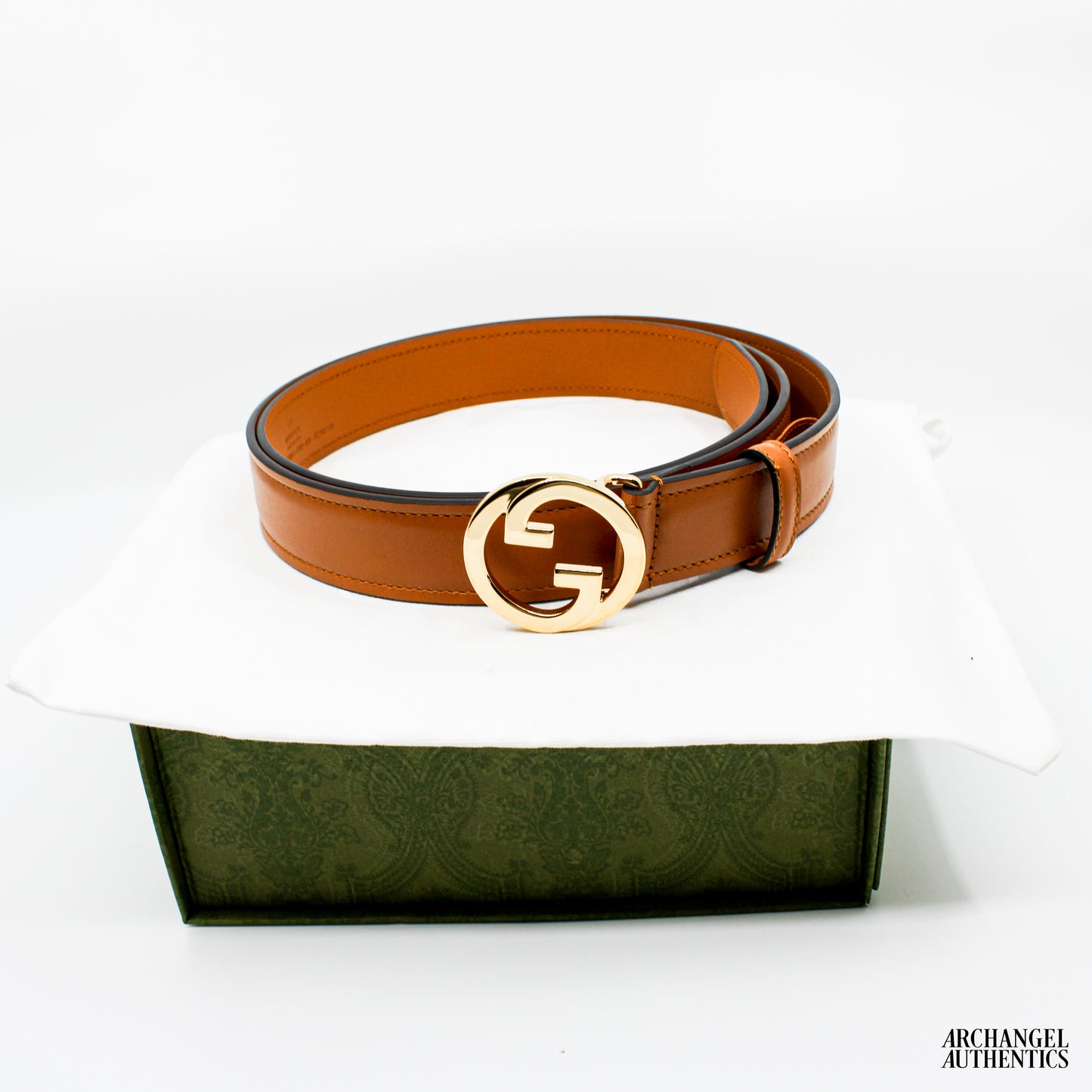 Gucci Blondie Interlocking G Belt Leather Cognac/Tan | 690557 US10G 8351