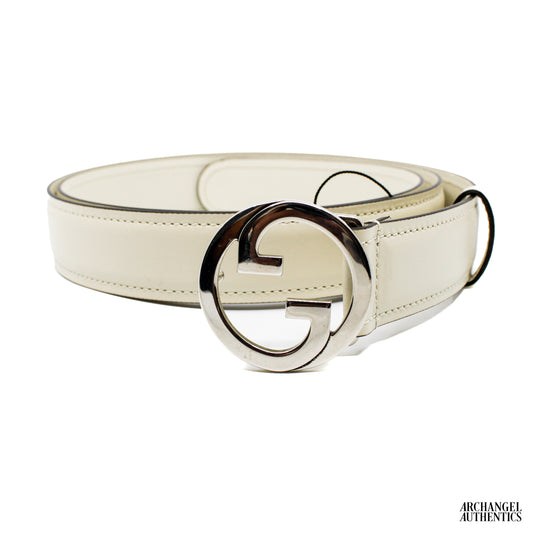 Gucci Blondie Interlocking G Belt Leather Mystic White | 734771 US10N 9022