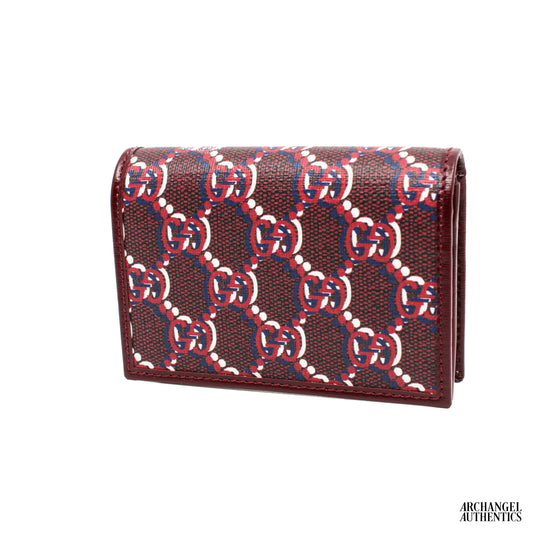 Gucci Card Case Wallet GG Shadow Print Dark Red | 795044 FADM0 6242