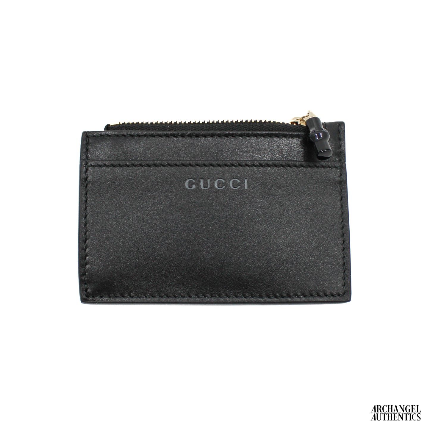 Gucci Card Case with Bamboo Zipper Black | 828174 AAE4X 1000