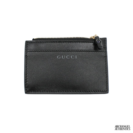 Gucci Card Case with Bamboo Zipper Black | 828174 AAE4X 1000