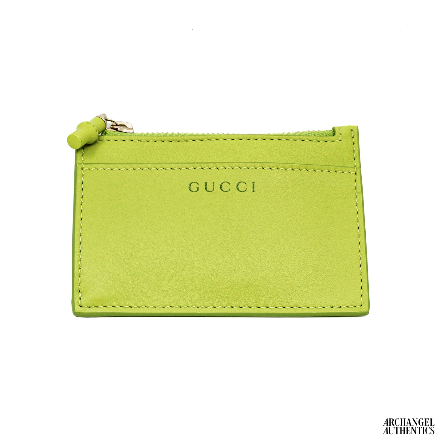 Gucci Card Case with Bamboo Zipper Green | 828174 AAE4B 3520