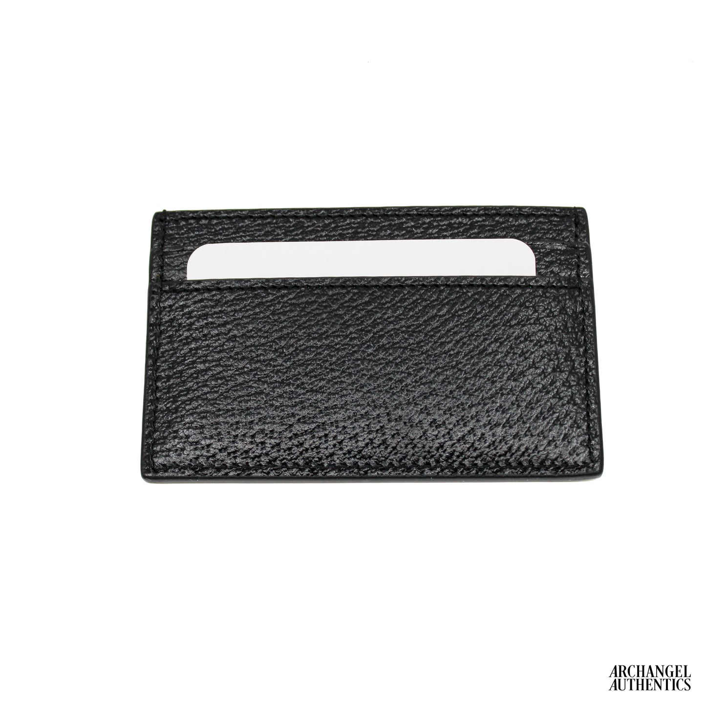 Gucci Card Holder Black Leather Green G Logo | 739361 1AAJA 1097