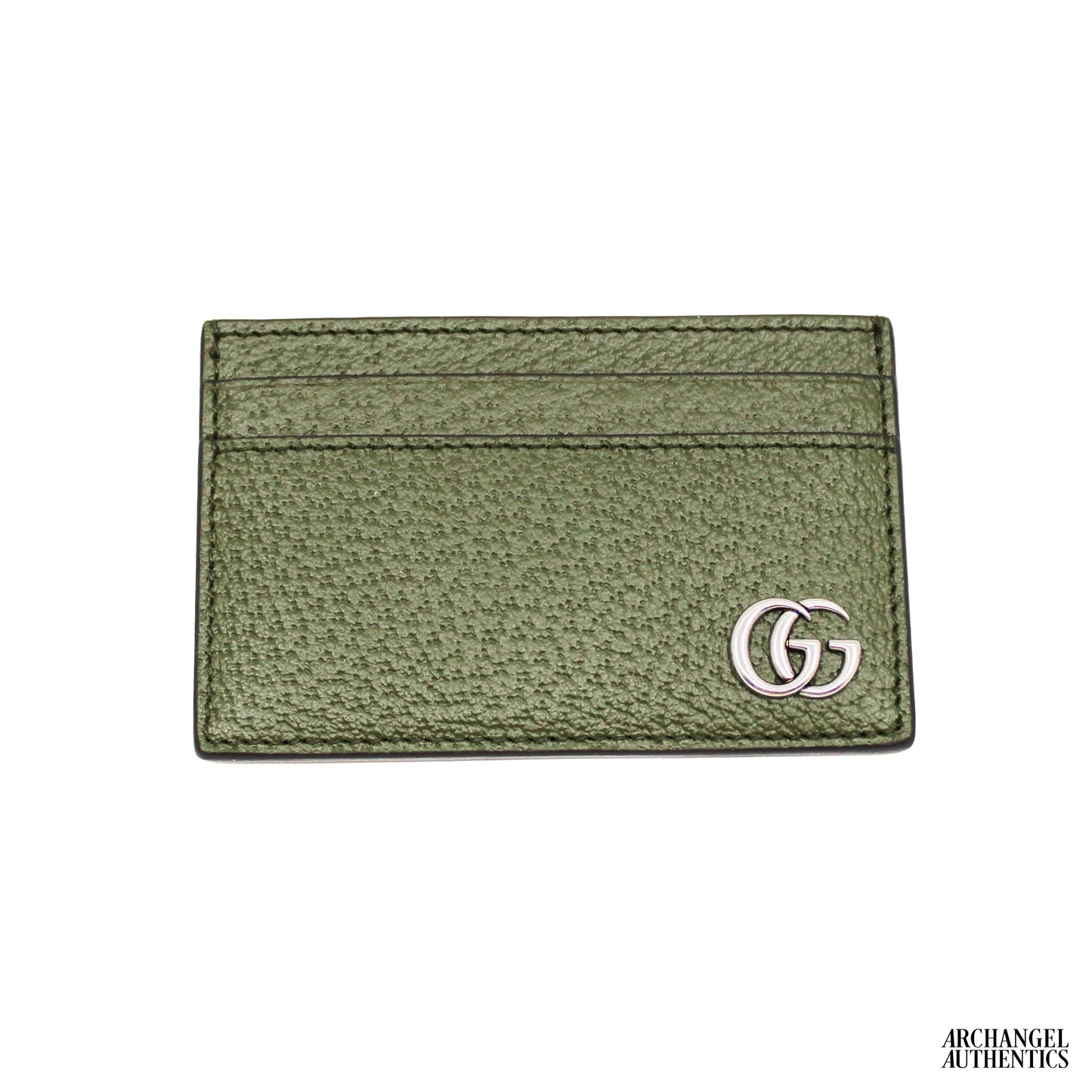 Gucci Card Holder Green Leather Marmont GG Logo | 657588 DJ20F 3352