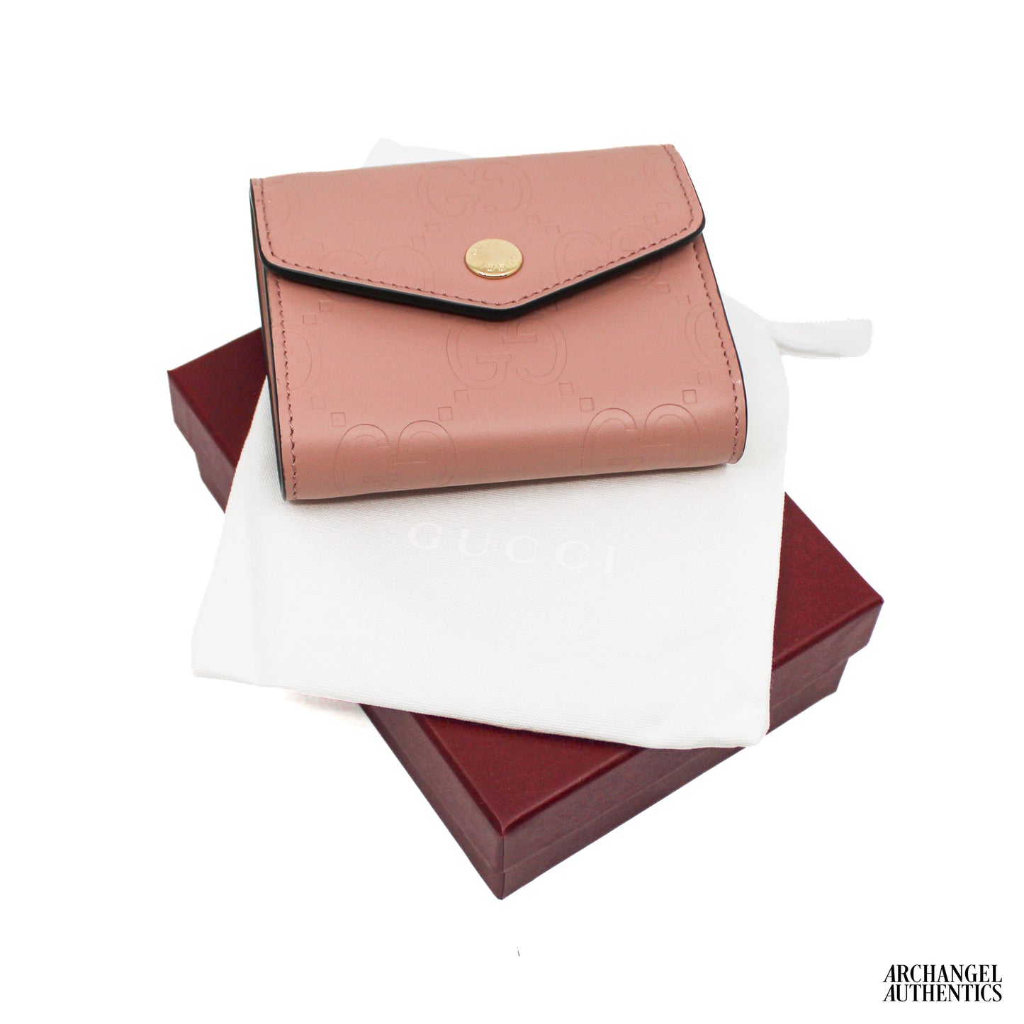 Gucci Continental Medium Tri-Fold Wallet Rose | 772793 AAC1Q 5820