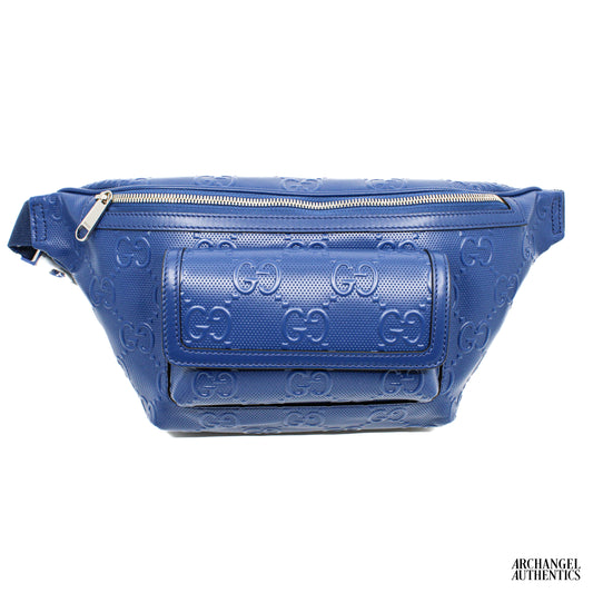 Gucci GG Blue Leather Large Belt Bag | 645093 1W3CJ 4122