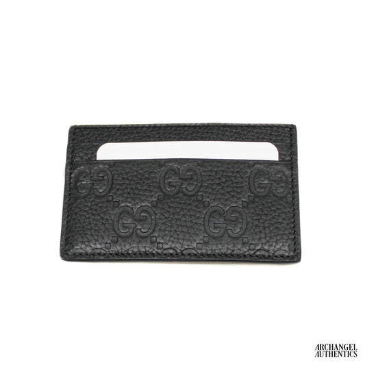 Gucci GG Embossed Leather Card Case Black | 835151 AAE51 1000 | Retail: Est $350+