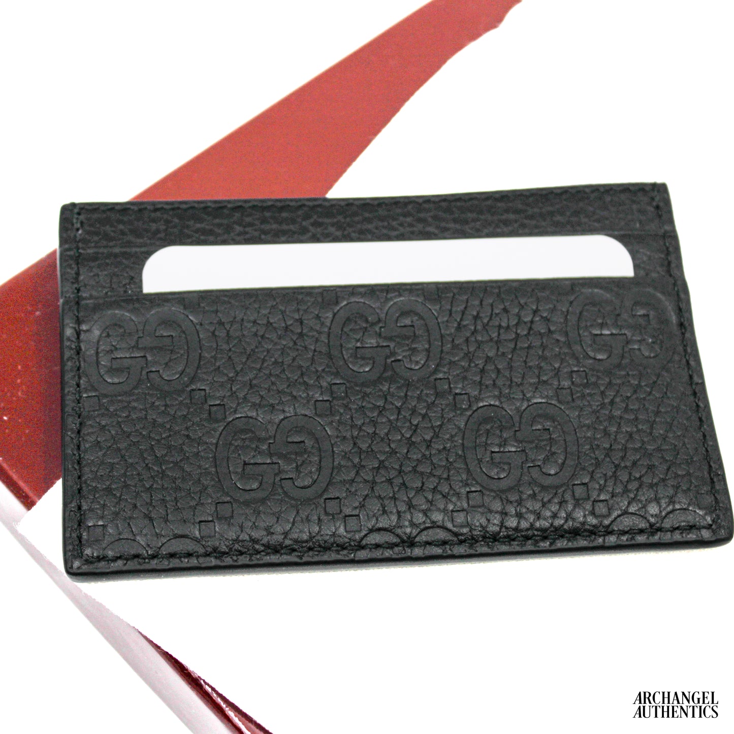 Gucci GG Embossed Leather Card Case Black | 835151 AAE51 1000 | Retail: Est $350+
