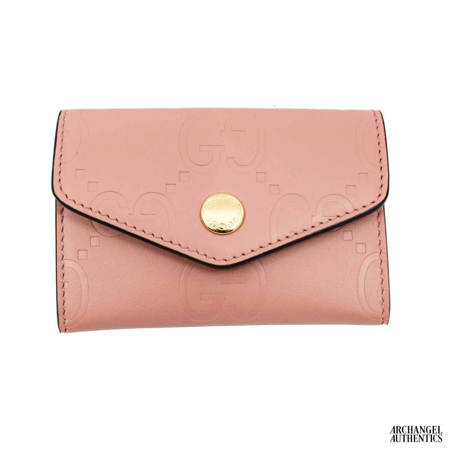 Gucci GG Gilbert Calf Leather Card Case Pink | 772792 AAC1Q 5820