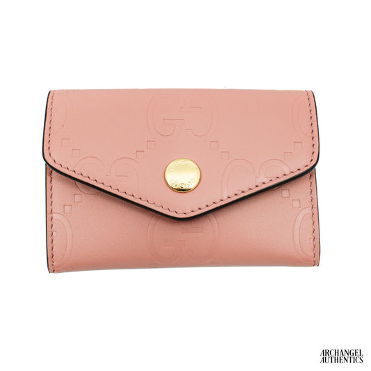 Gucci GG Gilbert Calf Leather Card Case Pink | 772792 AAC1Q 5820