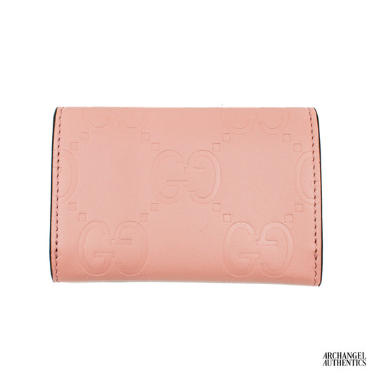 Gucci GG Gilbert Calf Leather Card Case Pink | 772792 AAC1Q 5820