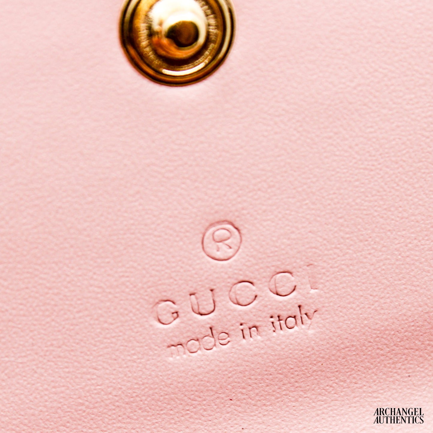 Gucci GG Gilbert Calf Leather Card Case Pink | 772792 AAC1Q 5820