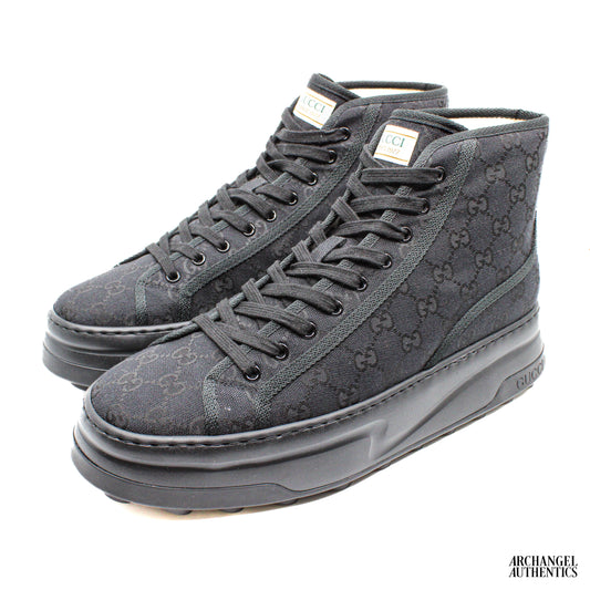 Gucci GG High-Top Monogram Sneakers Black