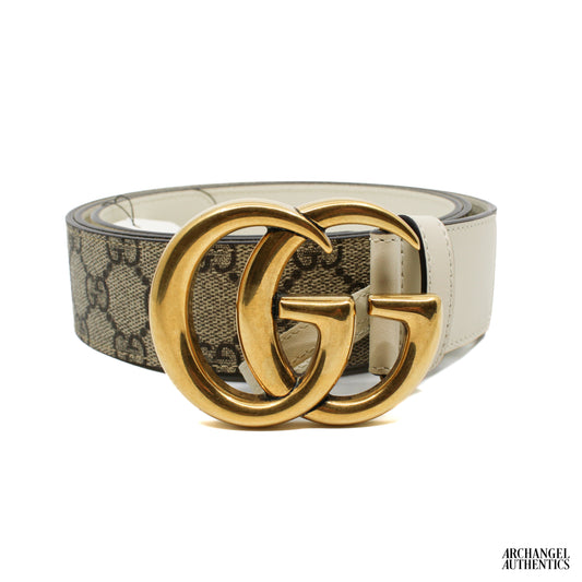 Gucci GG Marmont G Print Wide Belt Gold | 400593 92TLC 9761