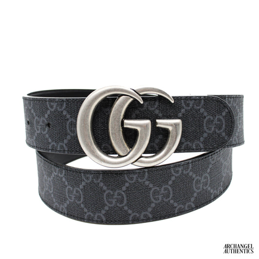 Gucci GG Marmont Reversible Belt Black Supreme Canvas