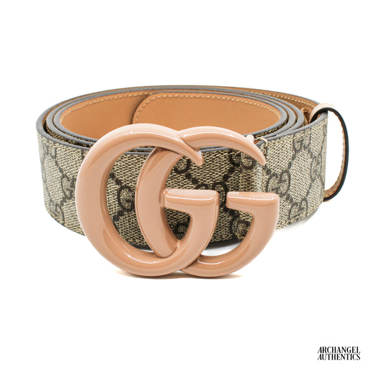 Gucci GG Marmont Wide Belt GG Supreme Camel | 400593 HUH4V 8408