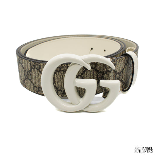 Gucci GG Marmont Wide Belt 'Beige/Ebony GG Supreme' | 400593 HUH4V 9761