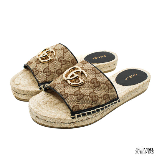Gucci GG Matelasse Canvas Espadrille Sandal (Women's)