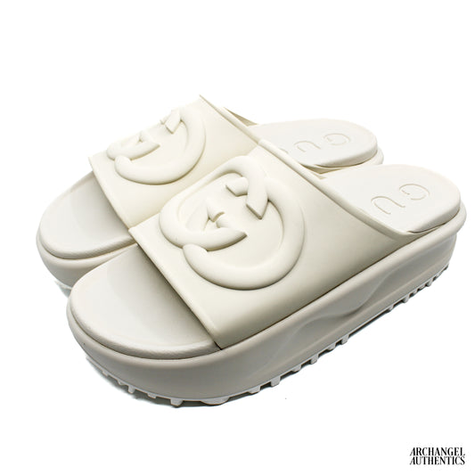 Gucci GG Oversize Slide Sandal Interlocking G Off White (Women's)