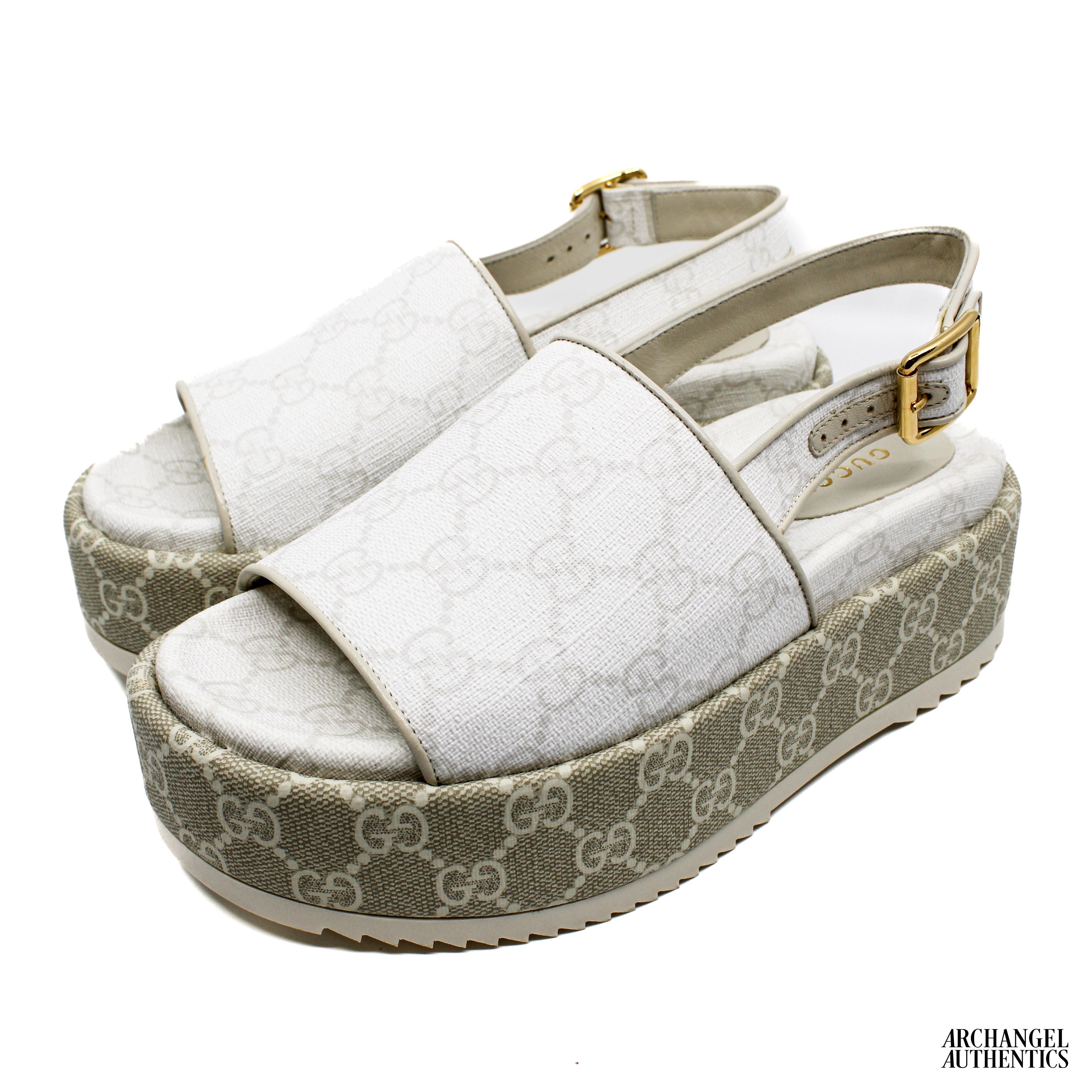 Gucci GG Platform Sandal White Beige (Women's) – archangelauthentics