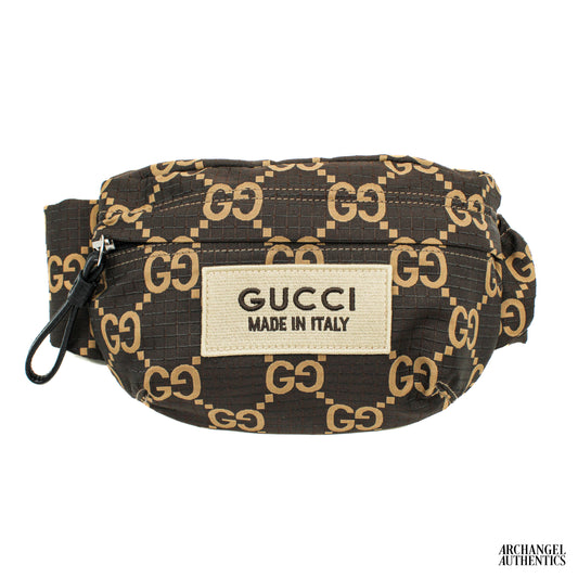 Gucci GG Ripstop Nylon Belt Bag Brown | 767934 FACPM 9441
